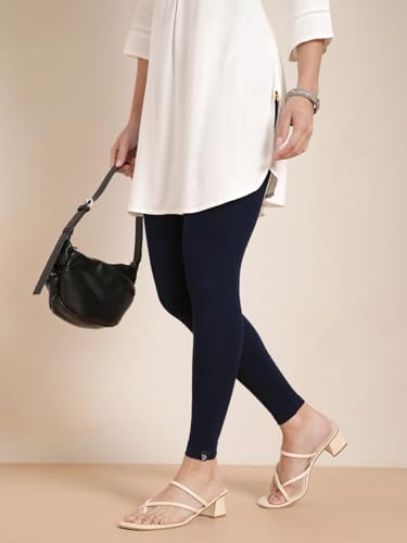 Image of TWIN BIRDS Women Viscose Ankle Leggings | Stretchable Kurti Wear Bottom