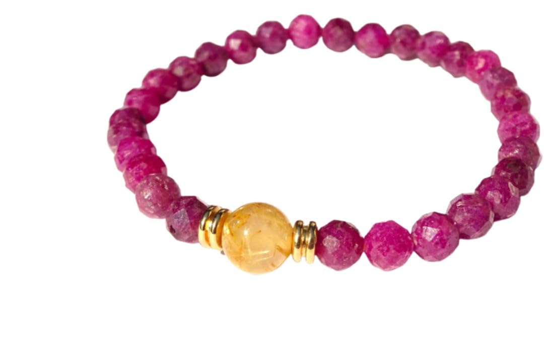 ♡秘密の恋愛♡　ルビー天然石ブレスレット　限定品 ルビー ブレスレット 天然石 メンズ レディース ルビー