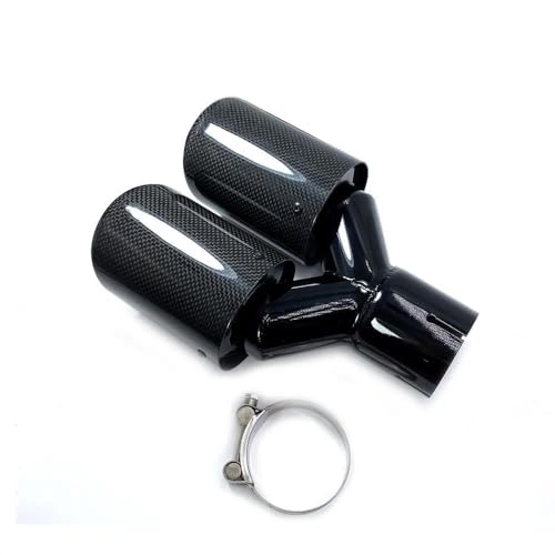 Silenciador universal de escape para coche en acero inoxidable con doble punta brillante 3