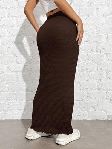 Women's Summer Plain Long Knit Skirt Going Out Outfits4