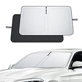 ECOZEN BMW Serie 1 F20 F21 F40/Serie 2 F44 (2011 2019) Pare Soleil Voiture Pliable Pare Brise Avant sur Mesure, Tissu épais, Anti UV Réfléchissant Protecteur avec Sac De Rangement BMW 1 2 Accessoire