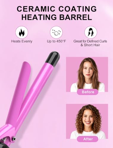 Image of 5 /8 Inch Ceramic Small Curling Iron for Short Hair, 16mm Small Curling Wand