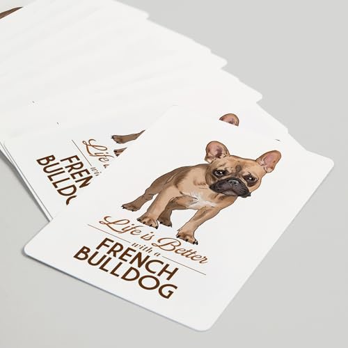 Baraja de Poker French Bulldog, 52 cartas, diseño tan miniatura 5