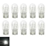 YYTQP 10 PCS Car T20 1891/7443 Brake Bulb, Waterproof Lamp Housing Double Filament Bulb, Miniature Light Reverse, Parking, Tail Light, Plug and Play, Replacement for Cars, Trucks, SUVs (White)