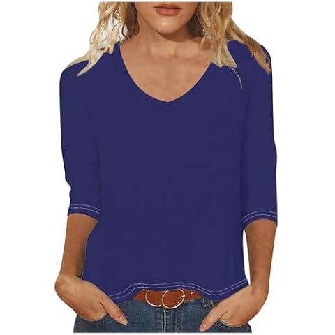 Keepink T-shirt décontracté à col en V Cover