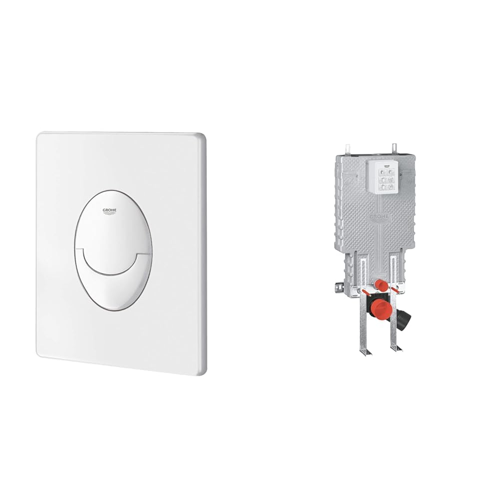 Grohe Gömme Rezervuar Kumanda Paneli ABS Beyaz + Uniset 13 cm Gömme Pnömatik Rezervuar Seti