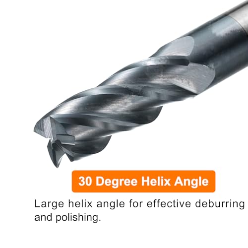 Image of HARFINGTON 5pcs Carbide Square Nose End Mill Bit 5 /16 inch Cut Dia 4 Flutes TiAlN Coated Milling Cutter for Hardened Steel Metal (5 /16 inch Shank 13 /16 inch Cut Length 2-1 /2 inch Long 30 Degree Helix)