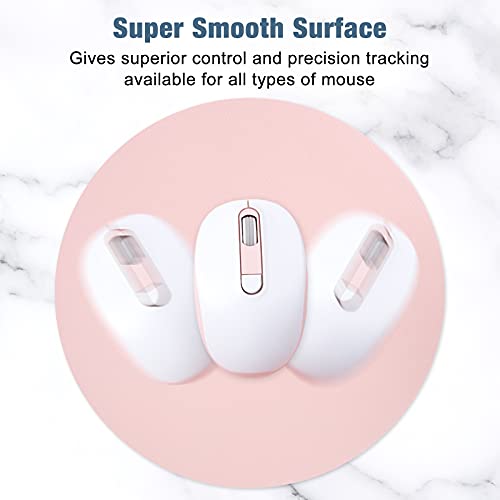 Hsurbtra Mouse Pad, Double-Sided Pu Leather Small Round Mousepad 8.7 X 8.7 Inch,Anti-Slip Waterproof Mouse Mat, Pretty Cute Mouse Pad For Office Home Gaming Laptop Men Women Kid,Pink & Blue #TOP2