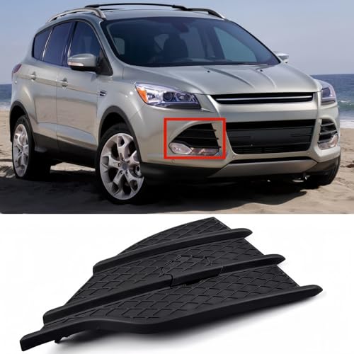 Image of Front Bumper Fog Light Hole Cover Bumper Grille Insert For Ford Escape 2013 2014 2015 2016 Replaces FO1039124, CJ5Z-17E810-AA (Front Right)