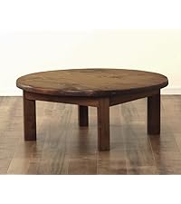Amazon｜家具の里 ちゃぶ台 (105cm / 円形) 折りたたみ式 (ダーク