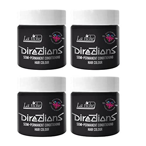 La Riche Directions Semipermanente Haarfarbe 100 ml Dose 4 Packung (Ebony)