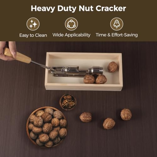 Heavy Duty Nut Cracker, Multipurpose Nut Cracker Tool for Home Use, Walnut Clipper with Splash Guard, Hazelnut Pliers, Walnut Opener, and Nutshell Peeler - Image 4