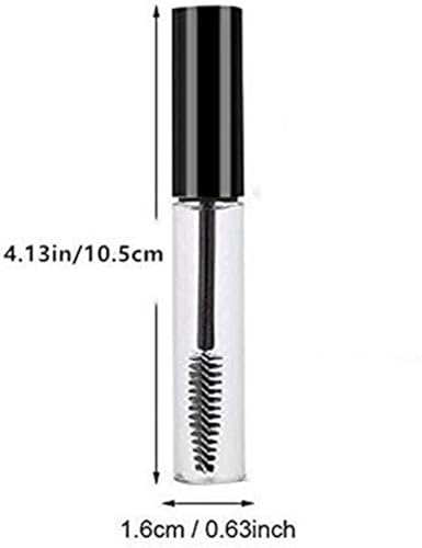 Miniatura 2 de 5pcs 0.3 fl oz Tubo de rímel vacío con varita de pestañas, botella contenedor de crema para pestañas con embudos pipetas de transferencia