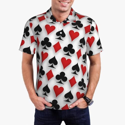 Interesting Cards Classic Men's Polo Shirt, Moisture-Absorbent and Breathable, Casual Short Sleeve, Machine Washable3