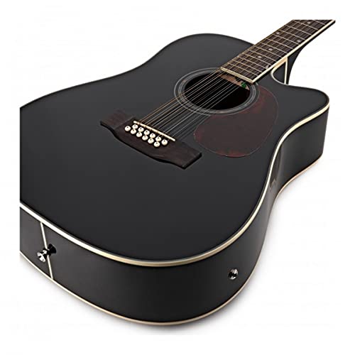 Kit de guitare électro-acoustique 12 cordes par Gear4music Noir avec Sac de Concert - Les Beatles, Paul McCartney, John Lennon, RIngo Starr, George Harrison Kit de guitare électro-acoustique 12 cordes par Gear4music Noir avec Sac de Concert – Image 7