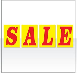 SALE Letter Sign Set, Red on Yellow, 4-Piece for Car Dealership Lot Advertising