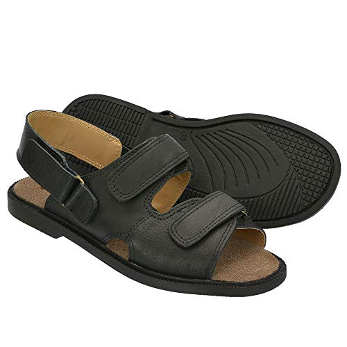Sandália Masculina Confort Em Couro Chinelo Preto Selten 42, Preta