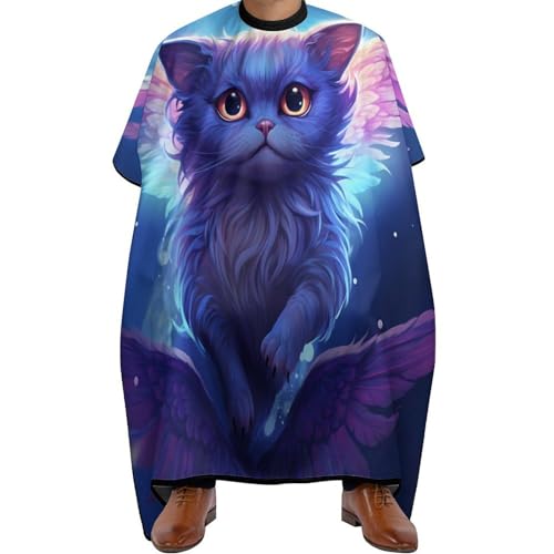 Cute Cat with Wings Hair Cutting Cape for Men Women Waterproof Barber Cape Adjustable Salon Haircut Capes