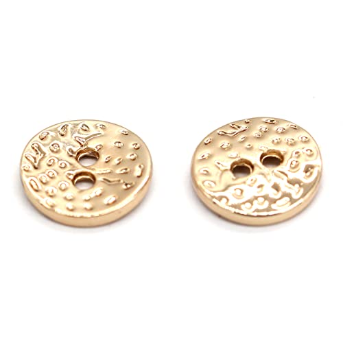 USOSOU 11mm 2 Holes Small Gold Metal Buttons, Bright Gold Button for Clothing, Kids Shirts, Women Blouse, Cuff, Collar, Modern Handmade Decorations, Sewing Accessories (20pcs 11mm(0.43inch))