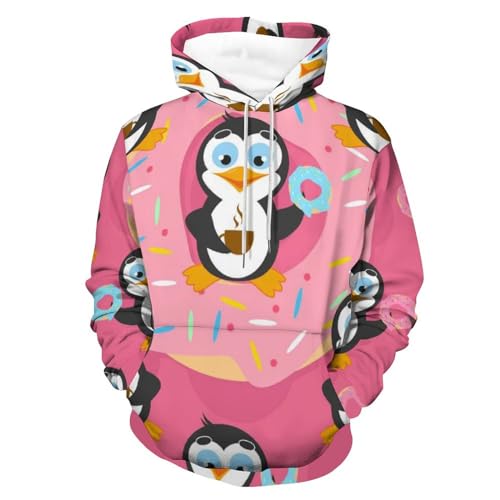Sweats à capuche manche longue motif penguin imprimé de haute qualité S