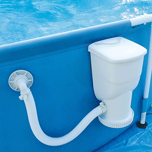 Image of Summer Waves SkimmerPlus 600GPH Skimmer Filter Pump System with 1.25 inch Circle Connection and Hose for Above Ground Swimming Pools