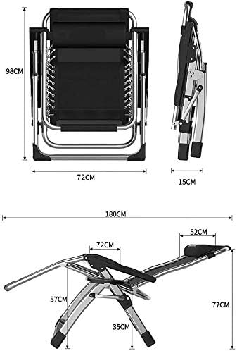 DQCHAIR Folding Sun Lounger folded and unfolded dimensions