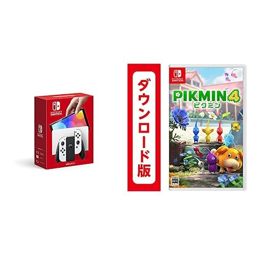 Nintendo Switch(有機ELモデル) Joy-Con(L)/(R) ホワイト + Pikmin 4 (ピクミン4)|オンラインコード版
