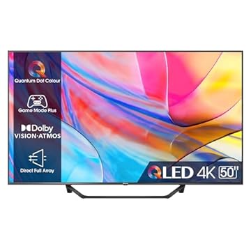 Hisense 50" UHD 4K 2023 50A72KQ, Smart TV VIDAA U6, Dolby Vision, HDR 10+, Game Mode Plus, Alexa Built-in, Tuner DVB-T2/S2 HEVC 10, lativù 4K