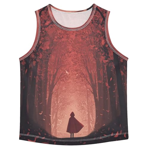 Hooded Figure Crimson Boys Tank Tops Quik Dry Toddler Tank Top Undershirts T-Shirts for Sports,3T