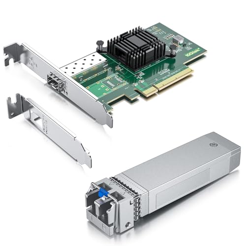 1 Pack de Transceptor 10GBase-LR SFP+ compatible con Intel E10GSFPLR y Tarjeta de Red 10Gb PCI-E miniatura 1