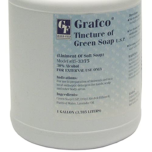 grafco tincture of green soap - medical antibacterial liquid soap alcohol blend skin cleanser pack of 4 usp - 3375