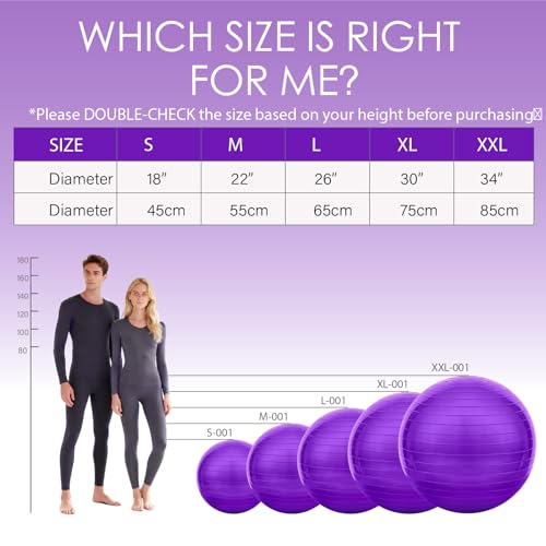 Image of Solid Exercise Ball,High-Weight Capacity (3000 lbs) Anti-Burst Yoga Ball Chair,Swiss Ball for Pregnancy,Birthing, Fitness, Physical Therapy