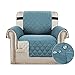 Bestenrose Sesselschoner Sesselauflage Relax mit Armlehnen Sofabezüge wasserdichte Sessel Überwurf Sofa Protector mit Riemen für Wohnzimmer Schutz Haustier Abdeckung (1 Seater, Rauchblau)