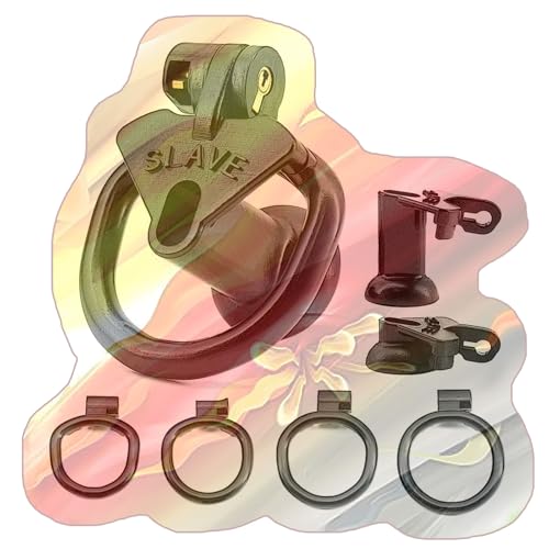 Male Flat Protection Cage with 4 Rings, Interesting Inverted Cage for Men Role Play -USGA18Z (Black-Negative 4, A:Universal)