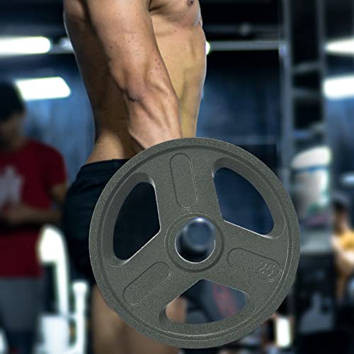 Micozy Three Grip Olympic Bumper Weight Plates Set With 2-Inch Hole, 1Pcs 25Lb Standard Free Weights Rubber Plate For Strength Training Muscle Toning, Type-1 #TOP2