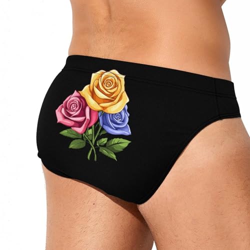 Roses Flower Floral Men's Swim Trunks Briefs Swimsuit Swimwear Bathing for Underwear Beach4