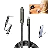 Yaslayp Invisible Holder Charger Cable with Stand,Type-C to Type-C,240W PD Fast Charging Cable with 360° Adjustable Metal Stand,2 in 1 Invisible Holder Charger Cable with Stand for Desk, Gaming (1PC)