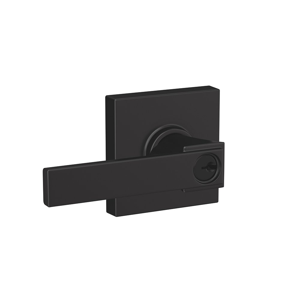 SCHLAGE F51A NBK 622 COL Northbrook Kol Collins Trim Anahtarlı Giriş Kilidi, Mat Siyah