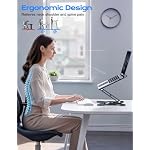 JCZT Adjustable Laptop Stand for Desk, 360° Rotating Base Ergonomic Computer Stand, Laptop Riser Foldable Protable for Office Home Fits Compatible with MacBook Pro/Air Notebook up to 10-16" Black - Image 3