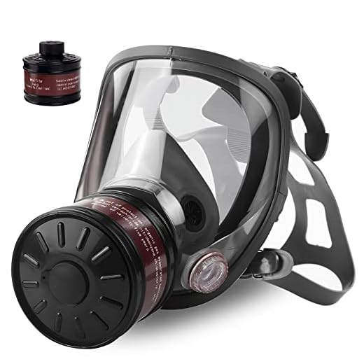 Reusable Gas Mask, Gas Masks Survival Nuclear and Chemical with 40mm Activated Carbon Filter, Full Face Respirator for Gases, Woodworking, Chemicals, Industry, Polishing