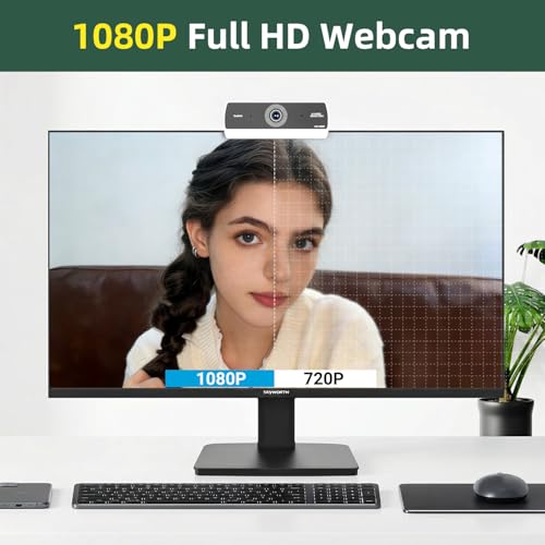 Image of Webcam for PC,HD 1080P USB Plug-and-Play Computer Web Camera, HighDefinition Webcam for Desktop Laptop,Ideal for Online Class, Video ConferenceLive Streaming & Gaming