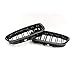 SNA Real Carbon Fiber F10 Grille, Front Kidney Grill for 2010-2016 BMW 5 Series F10 F11 And F10 M5 (Double Slats Gloss Black Grill, 2-pc Set)