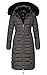 Produktbild Navahoo Damen Wintermantel Mantel Steppmantel Winter Jacke lang Stepp warm Teddyfell B670 [B670-Uma-Anthrazit-Gr.L]