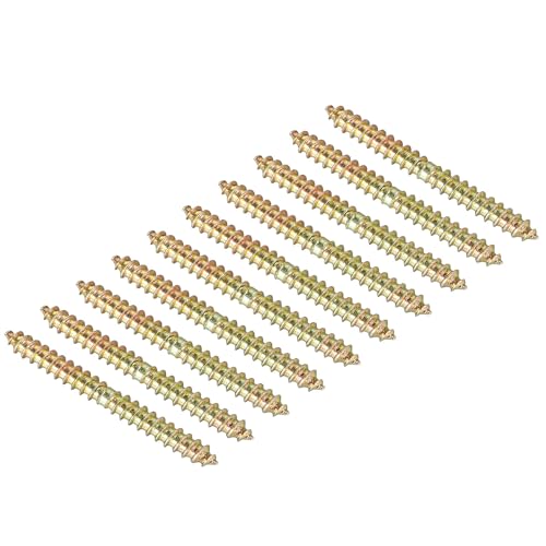 TA-VIGOR 12Pcs Hanger Bolts, M5x40mm Double Ended Self-Tapping Thread Wood to Wood Dowel Screws, Double Ended Dowel Screws, Screw Dowels Hanger for Wood Connecting