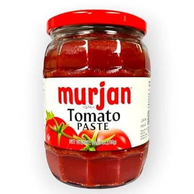 Murjan Turkish Tomato Paste, 24.69 oz (700g), Double concentrate, Rich Robust Flavor & Consistency, Tomato Paste in Glass Jar