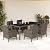 YITHOPI 7 Piece Patio Dining Set with Cushions Gray Poly Rattan Versatile Lounge Furniture Outdoor Lounge Set Patio Furniture Sets Balcony Furniture Sets for patios, Gardens, Decks