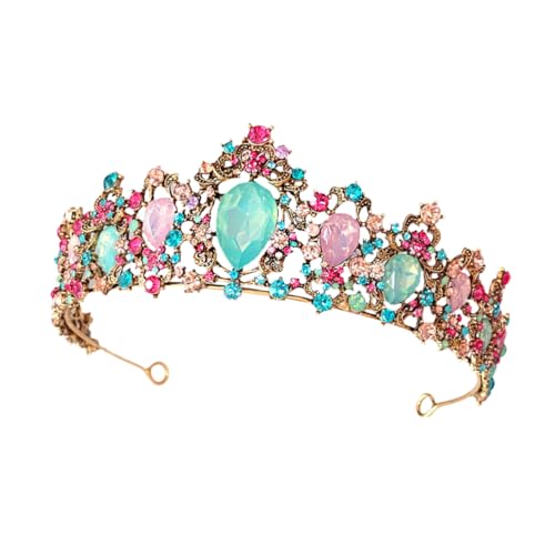 DEARMAMY Accesorio Para El Cabello Coronas De Cristal Para Mujer Nupcial Coronas De Novia Para La Boda De Novia De Boda Joyería De Boda Tiara Nupcial Aleación De Zinc