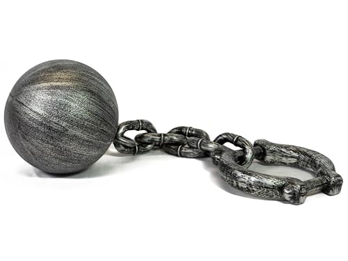 Trendandstylez Fußfessel mit großer Kugel - Durchmesser ca.18cm Halloween, Gefangener, Sträfling, Karneval, Halloween, JGA