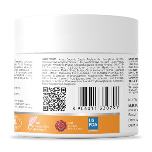 Image of Glowelle Vitamin C Serum-Based Cream for Skin Brightening | Fades Pigmentation, Dark Spots & Reduces Dullness | For Women & Men | 100g