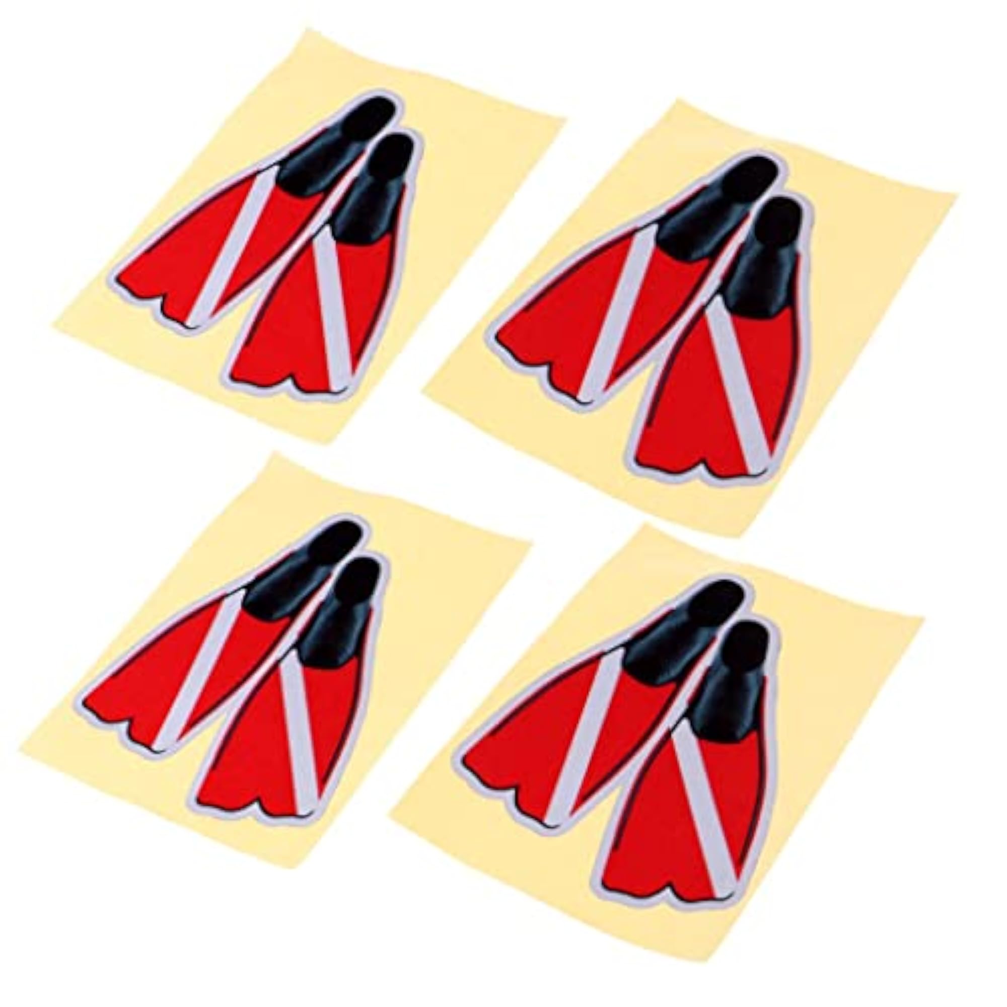 4 Pieces Waterproof Reflective Scuba Diving Dive Snorkel Sticker Decal Set